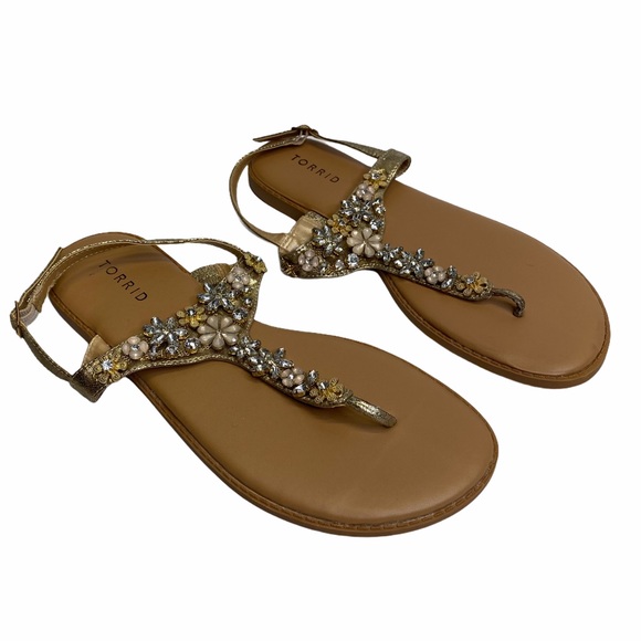 Torrid Rhinestone Flip Flop Style Sandals Sz 9W - Picture 1 of 7